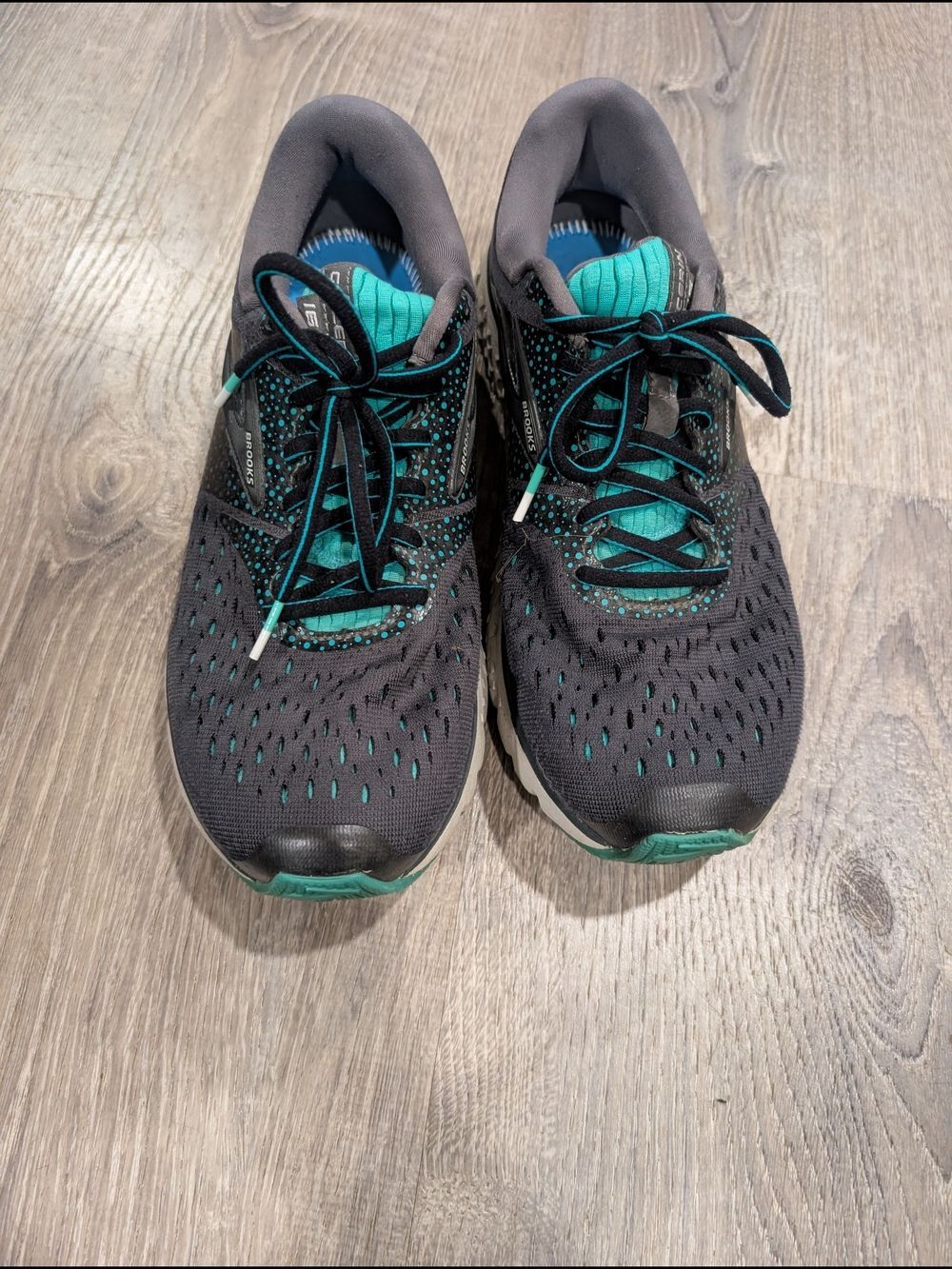 Brooks Glycerin 18 Women's Size 10 Black Teal Athletic Shoes NO INSOLES